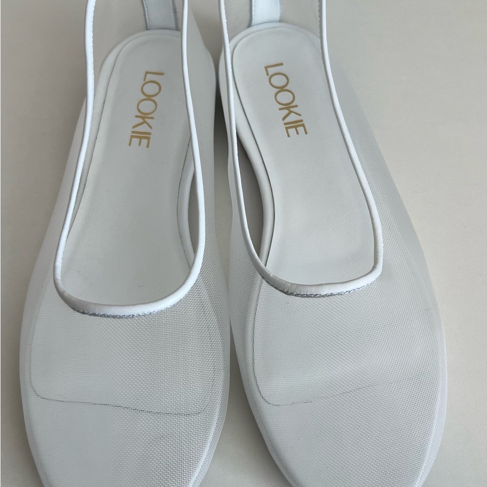 White Mesh Ballet Flats- LookieAtelier - Picture 2 of 6